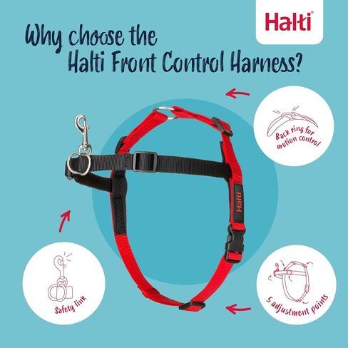 HALTI Front Control Harness, Size Medium, Bestselling Professional Dog Harness to Stop Pulling on the Lead, Easy to Use, Anti-Pull Training Aid, Front Leading No Pull Harness for Medium Dogs in Kuwait