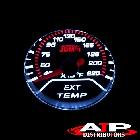 موزعي AJP لسباق الأداء العالمي JDM Sport إبرة تناظرية ملونة مدخنة 2 بوصة 52 مم مقياس درجة حرارة غاز العادم 400-2200 درجة فهرنهايت شاشة عرض LED كهربائية متعددة الألوان in Saudi Arabia