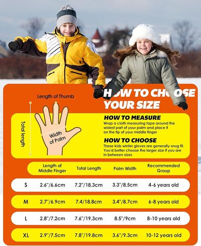 قفازات شتوية للأطفال للجري للطقس البارد تعمل باللمس قفازات دافئة للمشي لمسافات طويلة وركوب الدراجات قفاز للأطفال من سن 4 إلى 12 سنة in Kuwait