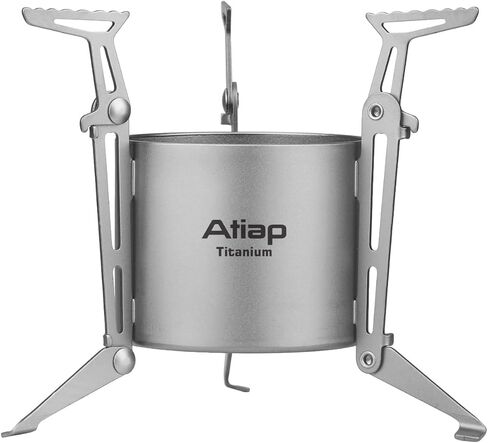 موقد كحول ATiAP، موقد محمول من التيتانيوم للتخييم والمشي لمسافات طويلة مع حقيبة حمل بحامل متقاطع in Kuwait