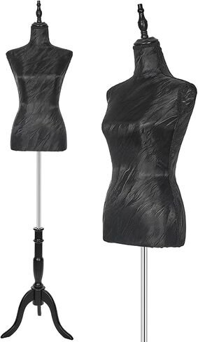 Adjustable Female Mannequin Torso with Stand, Pinnable Dress Form for Sewing and Clothes Display (White, Silk) in Saudi Arabia