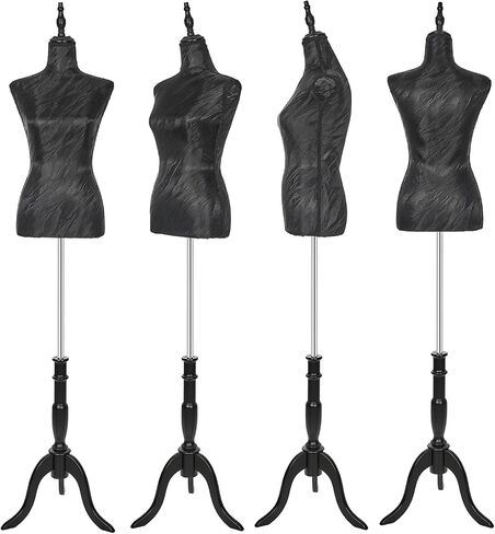Adjustable Female Mannequin Torso with Stand, Pinnable Dress Form for Sewing and Clothes Display (White, Silk) in Saudi Arabia