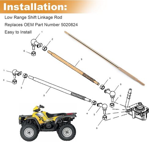 قضيب ربط ناقل الحركة منخفض المدى 5020824 متوافق مع Polaris Sportsman 500 400 - ذهبي in Saudi Arabia