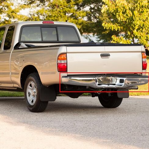 Bumper Roll Pan Rear Black Steel with License Lamp Screws Replacement for 1995-2004 Tacoma in Saudi Arabia