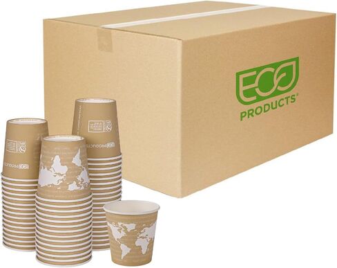 ECO PRODUCTS Recycled Coffee Cup Sleeves, Case Of 1300, Fits 10-20oz Hot Cups, Compostable, 100% Recycled Content With Up To 85% Post-Consumer Waste in Kuwait
