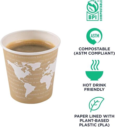 ECO PRODUCTS Recycled Coffee Cup Sleeves, Case Of 1300, Fits 10-20oz Hot Cups, Compostable, 100% Recycled Content With Up To 85% Post-Consumer Waste in Kuwait