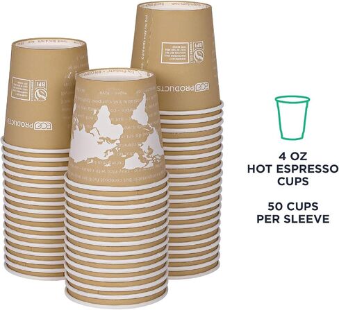 ECO PRODUCTS Recycled Coffee Cup Sleeves, Case Of 1300, Fits 10-20oz Hot Cups, Compostable, 100% Recycled Content With Up To 85% Post-Consumer Waste in Kuwait