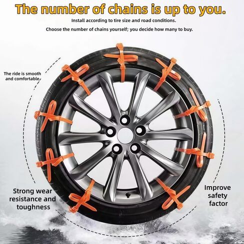 Snow Tyre Chains for Hilux Revo 2015-2020 86790-0k020,Adjustable Anti-Skid Snow Tire Chains,Cable Ties Non-Slip,Portable Snow Chains for Muddy Roads and Winter Driving Quick Fit,20 Items in Saudi Arabia