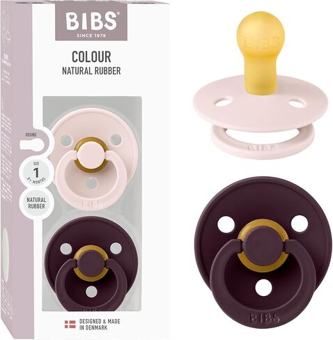BIBS Pacifiers | Natural Rubber Baby Pacifier | Set of 2 BPA-Free Soothers | Made in Denmark | Olive/White | Size 6-18 Months in Kuwait
