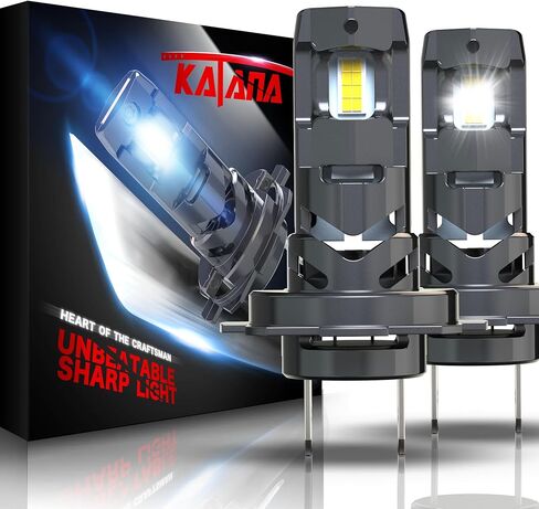 مصابيح إضاءة Katana H7، لا تحتاج إلى محول، سطوع 400% 6500K أبيض غير قطبي التوصيل والتشغيل لمبة ضباب صغيرة الحجم مكونة من 2 in Kuwait