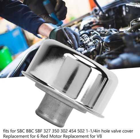غطاء الصمام غطاء التنفس، غطاء تنفس النفط دفع في نمط غطاء حشو النفط المستديرة لSBC SBF 327 350 302 454 502 1 ‑ 1/4in غطاء صمام الفتحة in Saudi Arabia