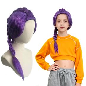 ONLOOKERS 23/35 Inches Long Purple Braided Wig, Girls Anime Cosplay Hair Extensions for Halloween Costume Party (Purple, 23 Inch) in Saudi Arabia
