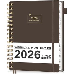 مخطط AHGXG 2026، أسبوعي وشهري، يناير 2026 - ديسمبر 2026، 12 شهرًا، 2026 كتاب مخطط التقويم مع علامات تبويب للرجال والنساء واللوازم المكتبية المنزلية والمدرسة، A5 (6 بوصة × 8.38 بوصة)، أسود in Kuwait