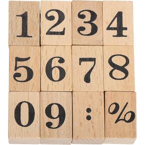 مجموعة طوابع مطاطية خشبية من MECCANIXITY، 1 بوصة × 0.5 بوصة × 1 بوصة طوابع مطاطية خشبية مزخرفة لبطاقات يوميات مخطط القصاصات DIY، حزمة من 12 (تهجئة الشهر) in Kuwait