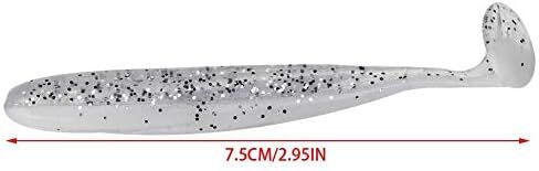 Zer one 20 PCS Fishing Soft Lure 7.5cm/2g Plastic T Tail Bait Artificial Worm Swimbait for Bass Trout Walleye Fishing Accessory in Saudi Arabia