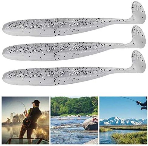 Zer one 20 PCS Fishing Soft Lure 7.5cm/2g Plastic T Tail Bait Artificial Worm Swimbait for Bass Trout Walleye Fishing Accessory in Saudi Arabia