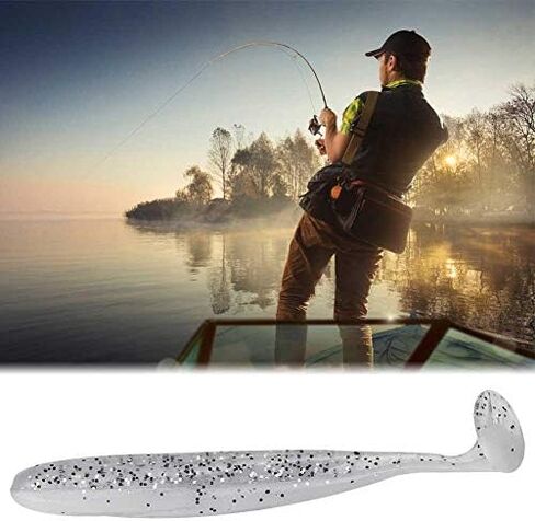 Zer one 20 PCS Fishing Soft Lure 7.5cm/2g Plastic T Tail Bait Artificial Worm Swimbait for Bass Trout Walleye Fishing Accessory in Saudi Arabia