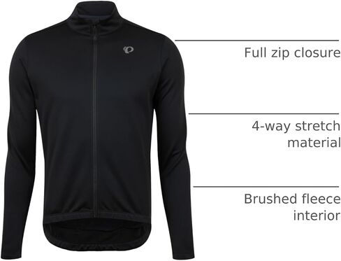 قميص PEARL IZUMI الرجالي الحراري Quest، سحاب كامل الطول، جزء داخلي من الصوف المصقول وثلاثة جيوب خلفية in Saudi Arabia