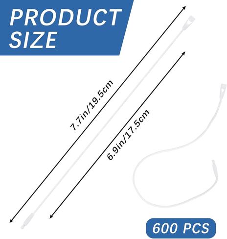 600pcs 7.7" Cotton Hanger Tag String for Clothing Tags,Hanging Tags,Bag tag Loops (Standard Thickness,White) in Saudi Arabia