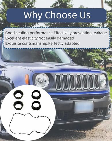 حشية غطاء الصمام VC4363G مع الحلقات مناسبة لسيارة فيات 500L 500X 2014-2017، مناسبة لسيارة Jeep Renegade 2015-2018 1.4L 1368cc L4 SOHC 83cid بشاحن توربيني in Kuwait