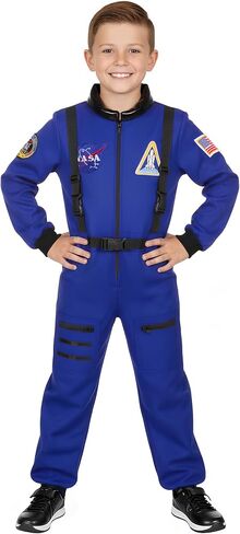 Dormstop Astronaut Costume for Kid Boy NASA Space Jumpsuit Space Outfit Pretend Dress up 3-12Years in Kuwait