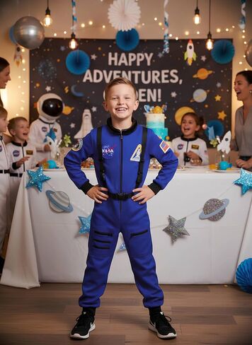Dormstop Astronaut Costume for Kid Boy NASA Space Jumpsuit Space Outfit Pretend Dress up 3-12Years in Kuwait