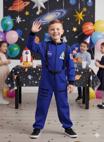 Dormstop Astronaut Costume for Kid Boy NASA Space Jumpsuit Space Outfit Pretend Dress up 3-12Years in Kuwait