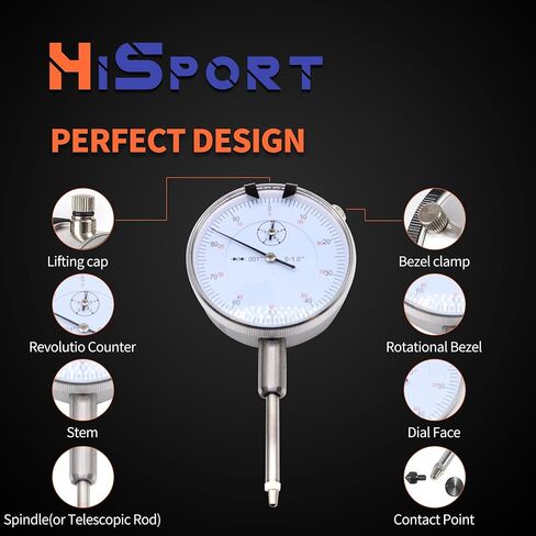 HiSport 6434 ارتفاع الكم ومقياس التجويف المضاد لجميع محركات الديزل - النطاق: 0-1.00 بوصة التخرج: 0.001 بوصة القراءة: 0-100 in Kuwait
