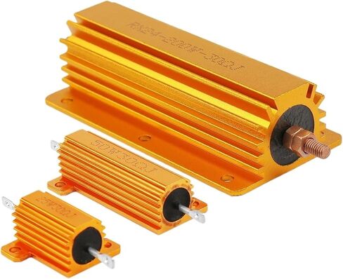 1Pcs 50W 100W Aluminum Power Metal Shell Wirewound Resistor RX24 0.1R~10K 5 6 8 10 20 100 150 1K 10K ohm Gold Resistors(50W-1K) in Saudi Arabia