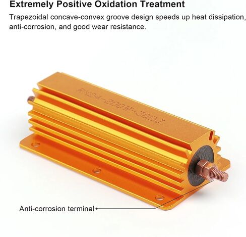 1Pcs 50W 100W Aluminum Power Metal Shell Wirewound Resistor RX24 0.1R~10K 5 6 8 10 20 100 150 1K 10K ohm Gold Resistors(50W-1K) in Saudi Arabia