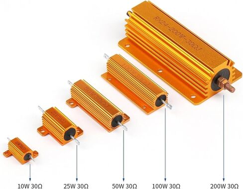 1Pcs 50W 100W Aluminum Power Metal Shell Wirewound Resistor RX24 0.1R~10K 5 6 8 10 20 100 150 1K 10K ohm Gold Resistors(50W-1K) in Saudi Arabia