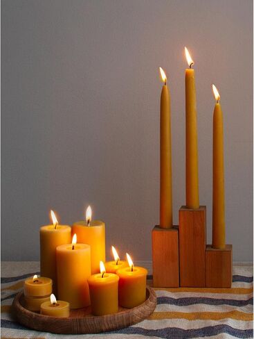 مجموعة شموع عمود 3×4 من كاندواكس - شموع ريفية مزخرفة غير معطرة ولا تنقيط - مثالية كشموع كبيرة للديكور الداخلي للمنزل - شموع زرقاء داكنة in Kuwait