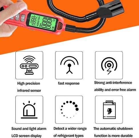 High Sensitivity Halogen Freon Leak Detector with UV Light Probe - Heated Diode Sensor for RV AC Refrigerant Repair, Air Conditioning Leak Detection Tool in Saudi Arabia