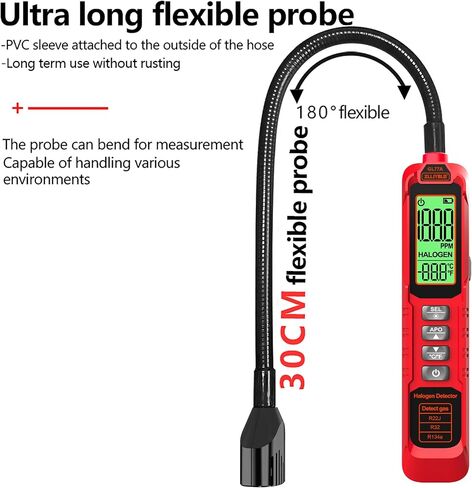 High Sensitivity Halogen Freon Leak Detector with UV Light Probe - Heated Diode Sensor for RV AC Refrigerant Repair, Air Conditioning Leak Detection Tool in Saudi Arabia