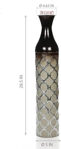 Hosley Antique Red Colored Metal Embossed Floor Vase - 24.5" High. Ideal Gift for Weddings, Party, Spa, Reiki, Meditation Settings with Dried Flowers O5 in Kuwait