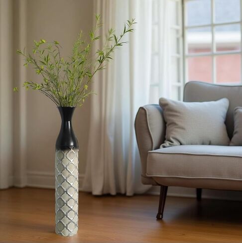 Hosley Antique Red Colored Metal Embossed Floor Vase - 24.5" High. Ideal Gift for Weddings, Party, Spa, Reiki, Meditation Settings with Dried Flowers O5 in Kuwait