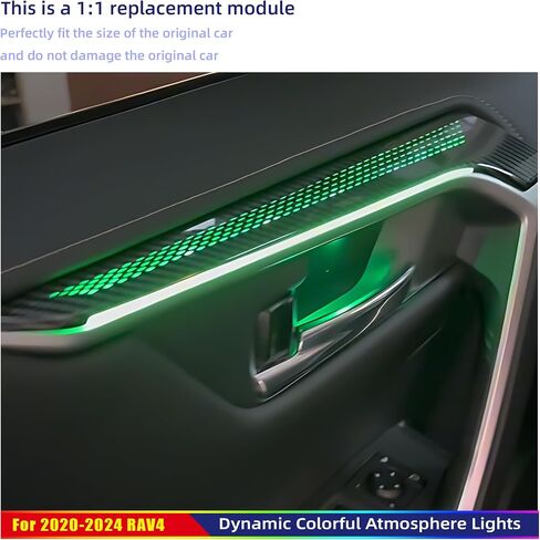 Interior Ambient Lighting Kit for Toyota RAV4 (2020-2024) - Door, Passenger Dash Trim, Footwell, Door Handle & Storage Box Light - Multi-Color Customizable Car Decor in Saudi Arabia