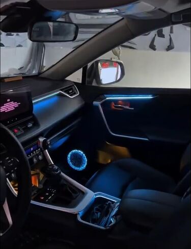 Interior Ambient Lighting Kit for Toyota RAV4 (2020-2024) - Door, Passenger Dash Trim, Footwell, Door Handle & Storage Box Light - Multi-Color Customizable Car Decor in Saudi Arabia