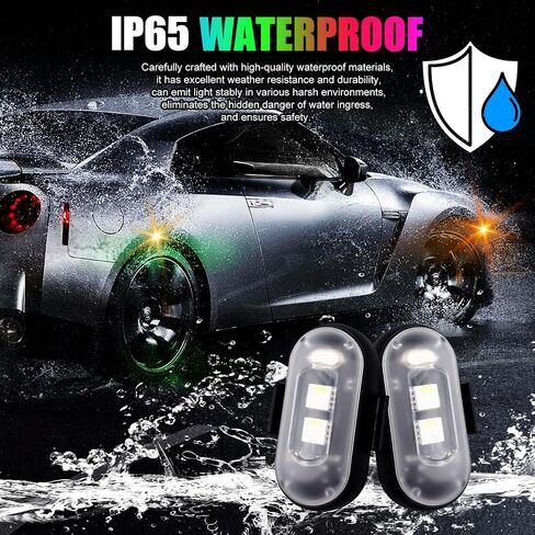 Wireless LED Lights for Car, Wireless Rock Lights with 8 Colors 10 Modes,Led Strobe Warning Light, Motorcycles, Boats, Camping, Bikes, Drones，Design in USA in Saudi Arabia