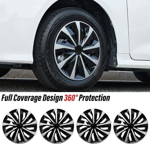 15 بوصة Hubcaps مجموعة من 4 لحافة الحديد، غطاء عجلة القيادة محور السيارة قبعات غطاء حافة العجلة ABS البلاستيك استبدال Hubcap الملحقات للسيارة in Kuwait