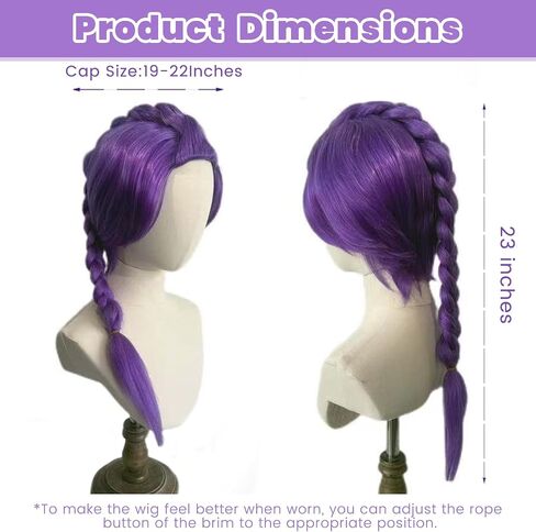 ONLOOKERS 23/35 Inches Long Purple Braided Wig, Girls Anime Cosplay Hair Extensions for Halloween Costume Party (Purple, 23 Inch) in Saudi Arabia