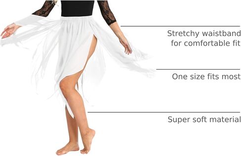 Alvivi 13 Panel Chiffon Fairy Belly Dance Asymmetric Side Split Skirt for Women Halloween Costume in Kuwait