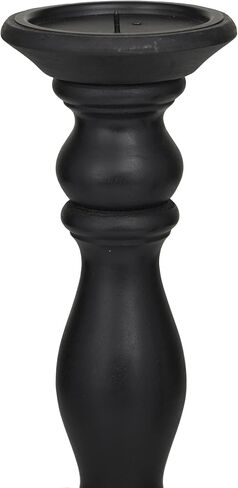 حامل شموع خشبي من ديكو 79، مجموعة من 3 قطع، 18، 15، 12 بوصة ارتفاع، رمادي in Kuwait