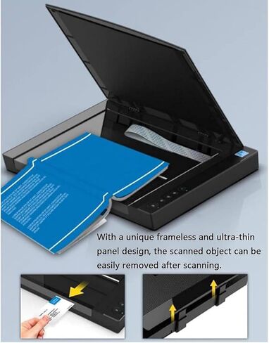 Flatbed Scanner, A3 Flatbed Scanner, Portable Book Scanner, for Graphics and Documents, 2400x2400 Dpi/OCR Text Recognition/Automatic Cropping, for Schools or Offices in Kuwait