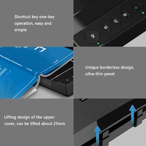 Flatbed Scanner, A3 Flatbed Scanner, Portable Book Scanner, for Graphics and Documents, 2400x2400 Dpi/OCR Text Recognition/Automatic Cropping, for Schools or Offices in Kuwait