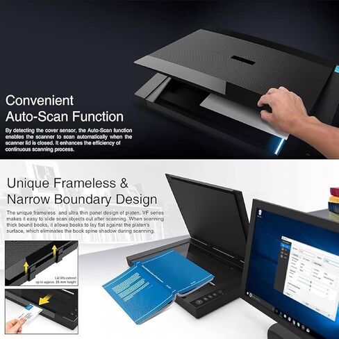 Flatbed Scanner, A3 Flatbed Scanner, Portable Book Scanner, for Graphics and Documents, 2400x2400 Dpi/OCR Text Recognition/Automatic Cropping, for Schools or Offices in Kuwait