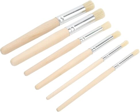 CHICIRIS 6PCS Wooden Stencil Brushes Flexible Brush Set for All Media Painting for Art and Crafting in Saudi Arabia