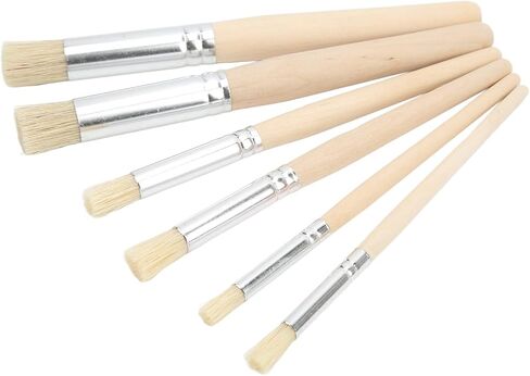 CHICIRIS 6PCS Wooden Stencil Brushes Flexible Brush Set for All Media Painting for Art and Crafting in Saudi Arabia
