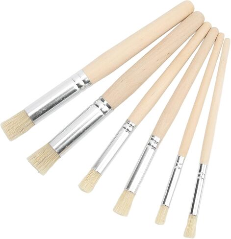 CHICIRIS 6PCS Wooden Stencil Brushes Flexible Brush Set for All Media Painting for Art and Crafting in Saudi Arabia