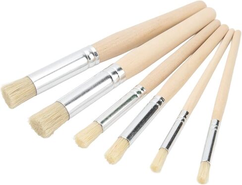 CHICIRIS 6PCS Wooden Stencil Brushes Flexible Brush Set for All Media Painting for Art and Crafting in Saudi Arabia